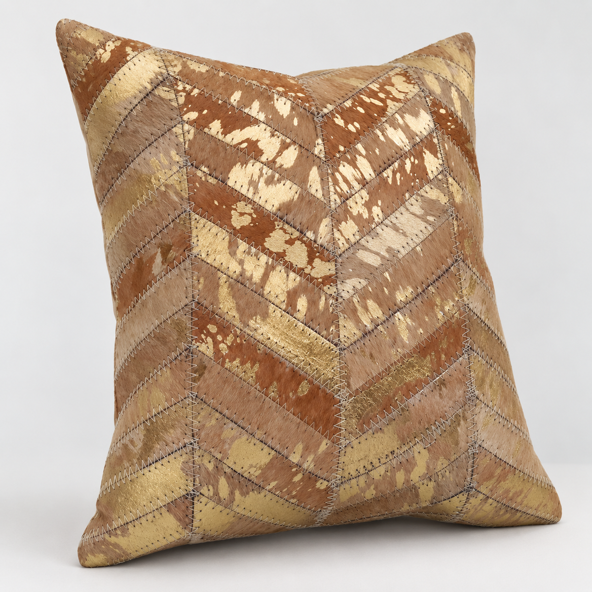 Exotic Cowhide Cushion Cover - Golden Pillowcase