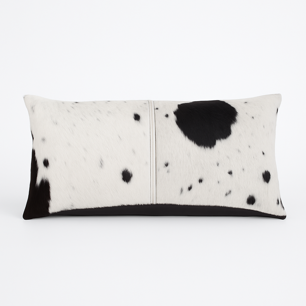 Cowhide Cushion Black/White - Luxe Contrast