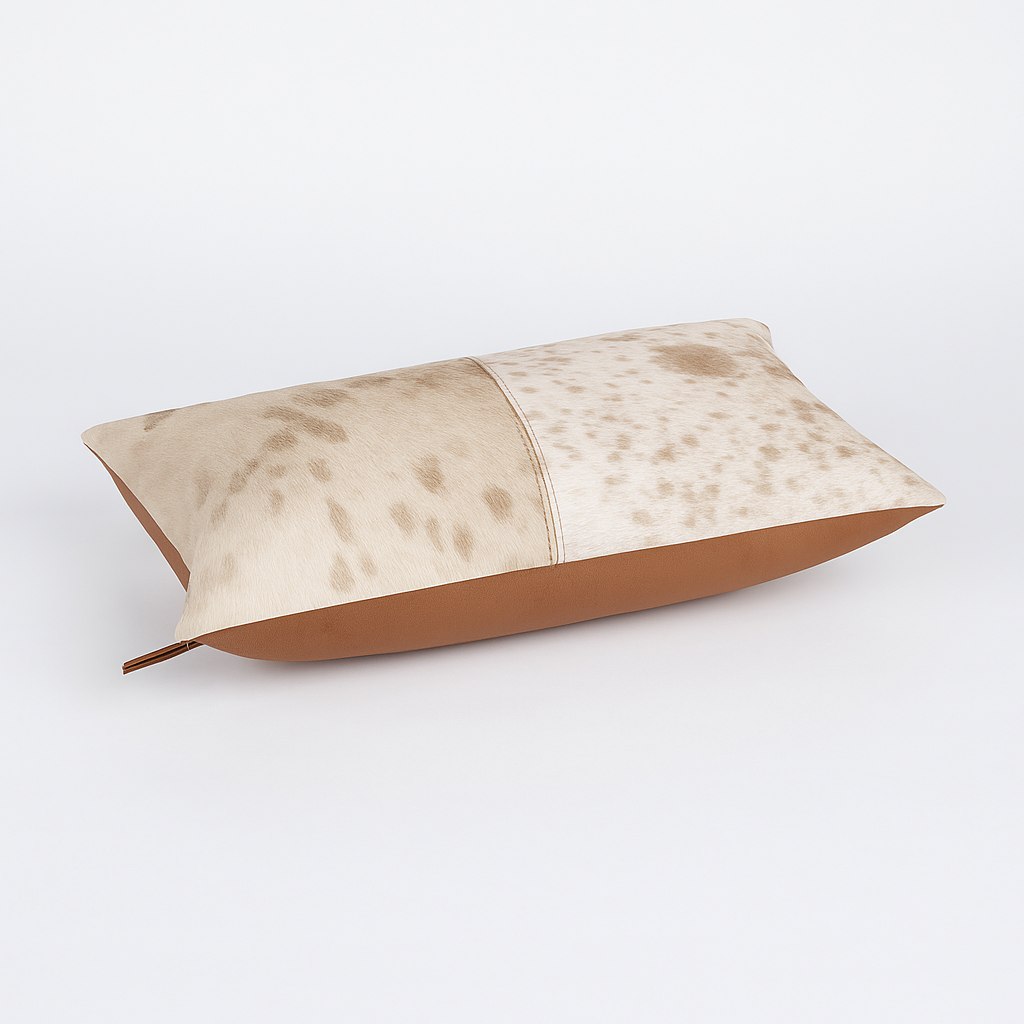 Cowhide Cushion Brown/White - Rustic Chic