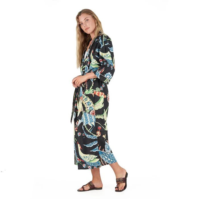 Frida Cotton Kimono Bathrobe - Stylish Turkish Dressing Gown and Valentine's Gift for Her