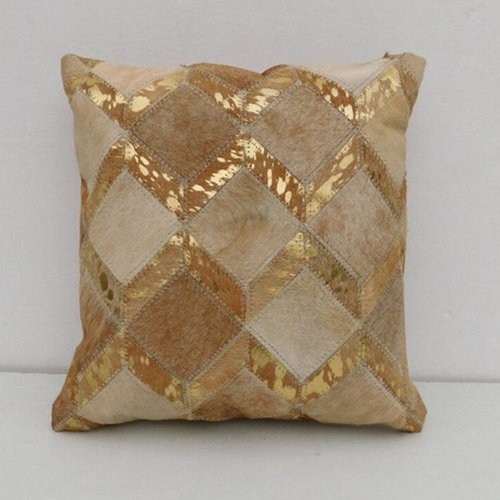 Exotic Cowhide Cushion Cover - Golden Pillowcase