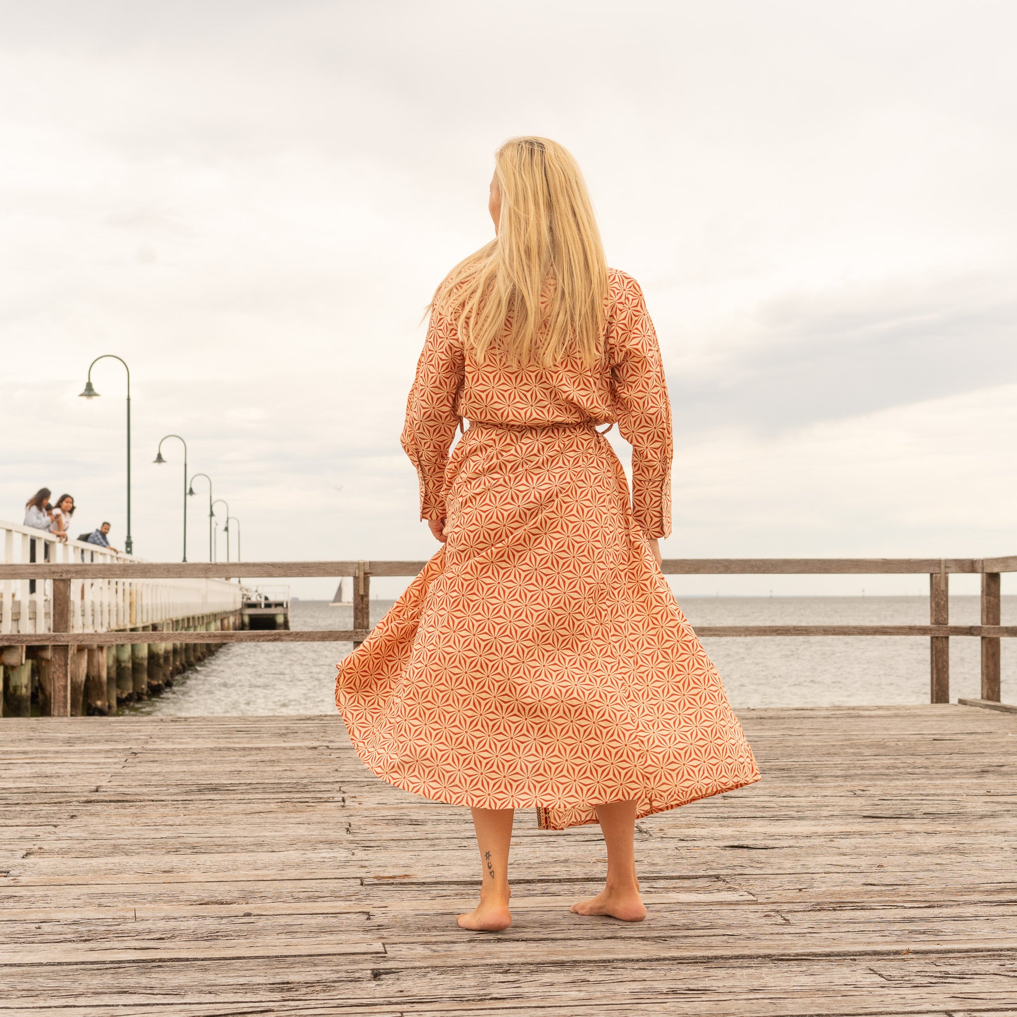 Sunshine Bloom Women's Cotton Midi Dress - One Size