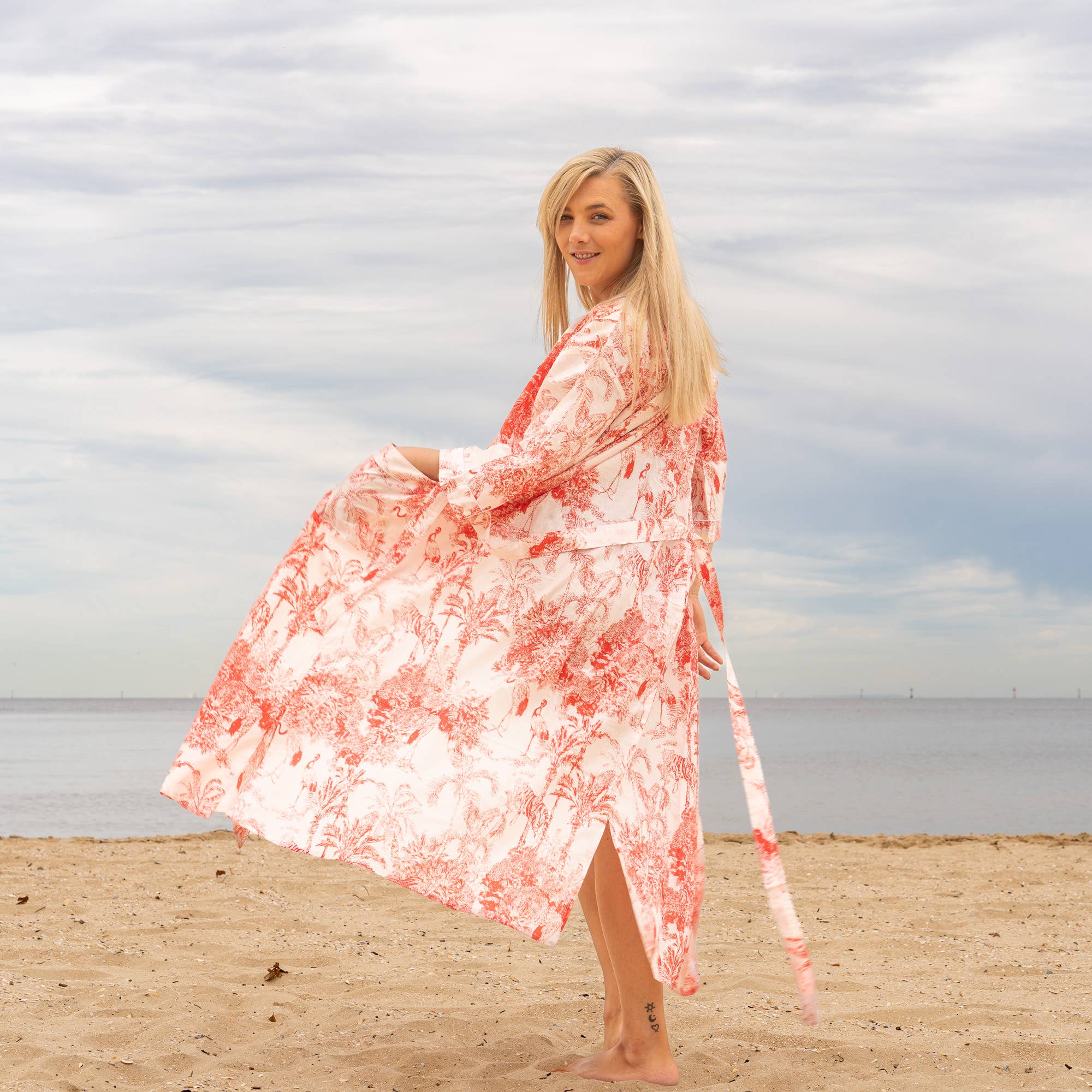 Sia Pink' Women's Cotton Kimono Robe