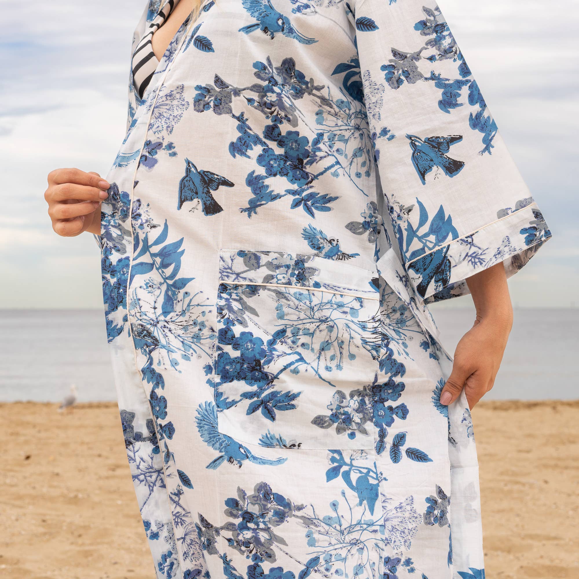 Aisha' Women's Cotton Kimono Robe