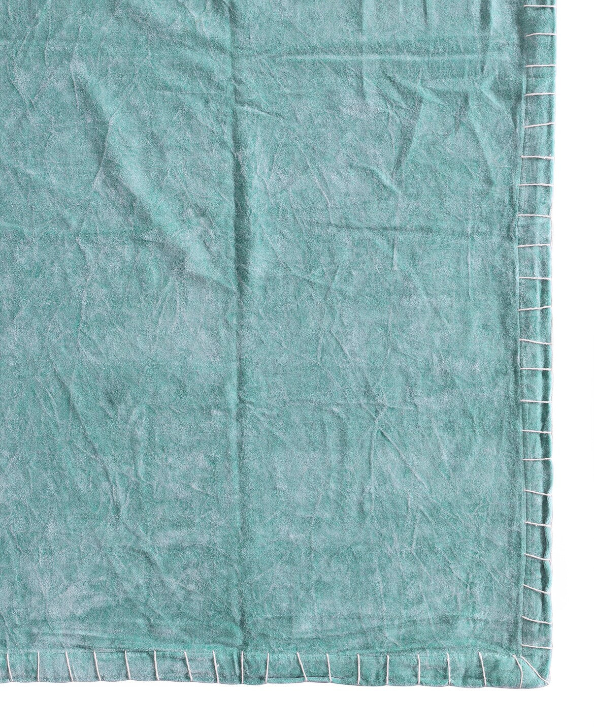 Luxury Rustic Velvet Cotton Throw Blanket - Boho Azure