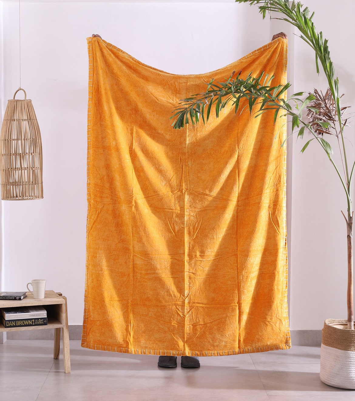 Luxury Cotton Throw Wool Rug Blanket - Boho Amber