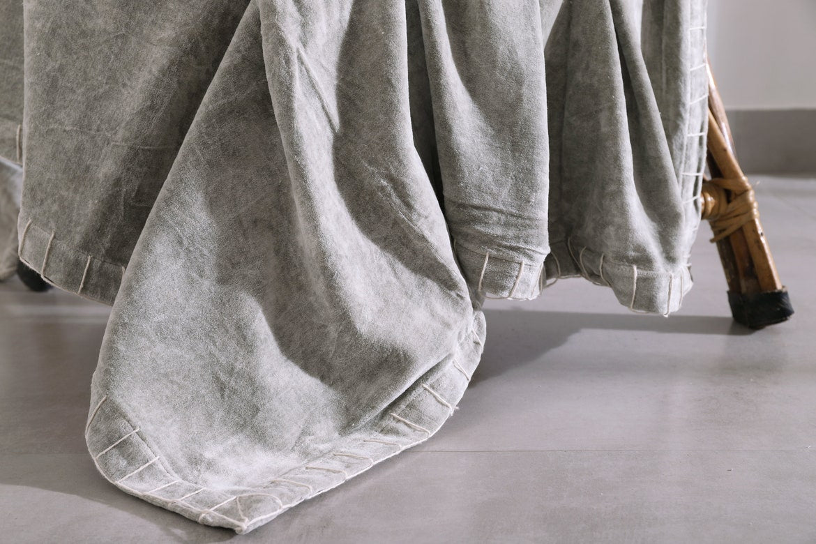Luxury Cotton Throw Wool Rug Blanket - Boho Pale Green