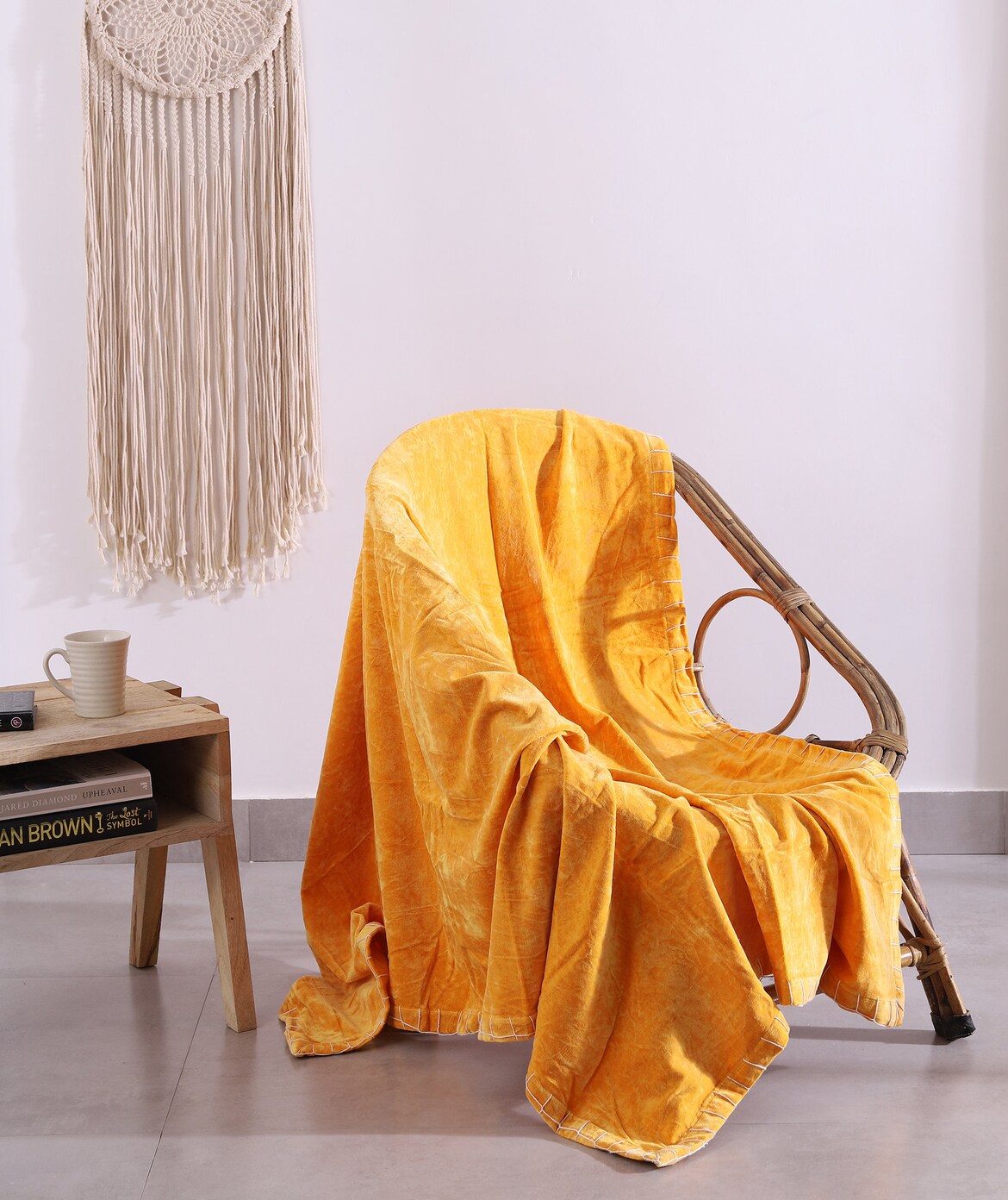 Luxury Cotton Throw Wool Rug Blanket - Boho Amber