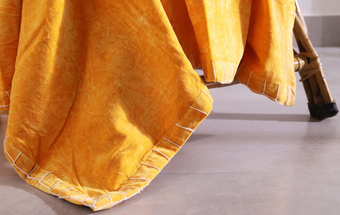 Luxury Cotton Throw Wool Rug Blanket - Boho Amber