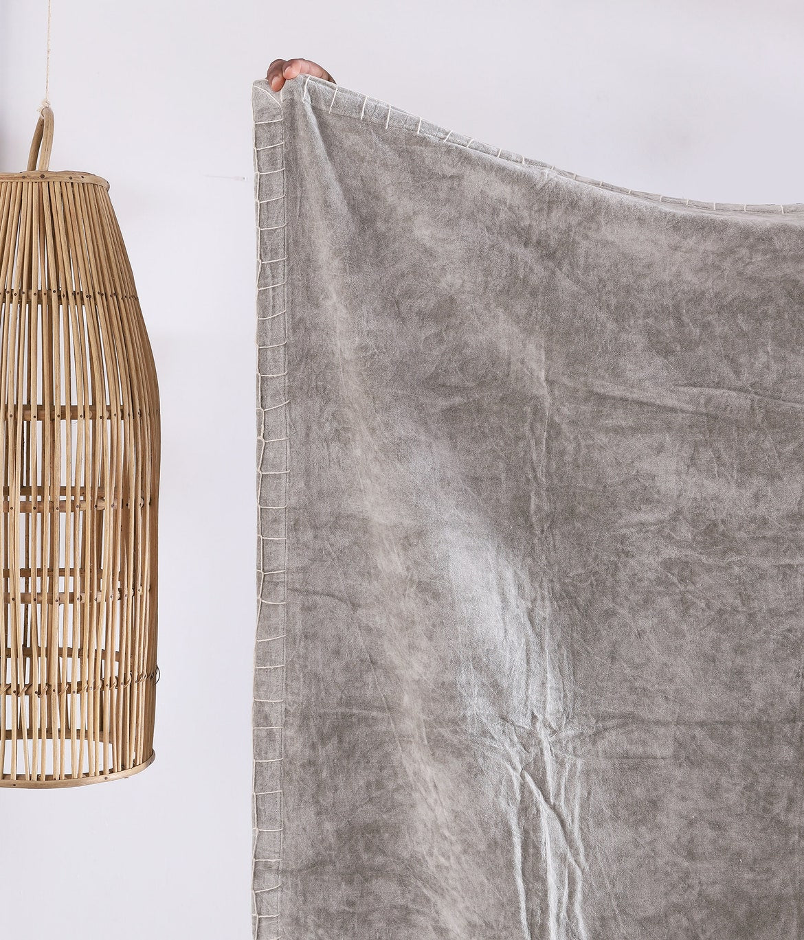 Luxury Cotton Throw Wool Rug Blanket - Boho Pale Green