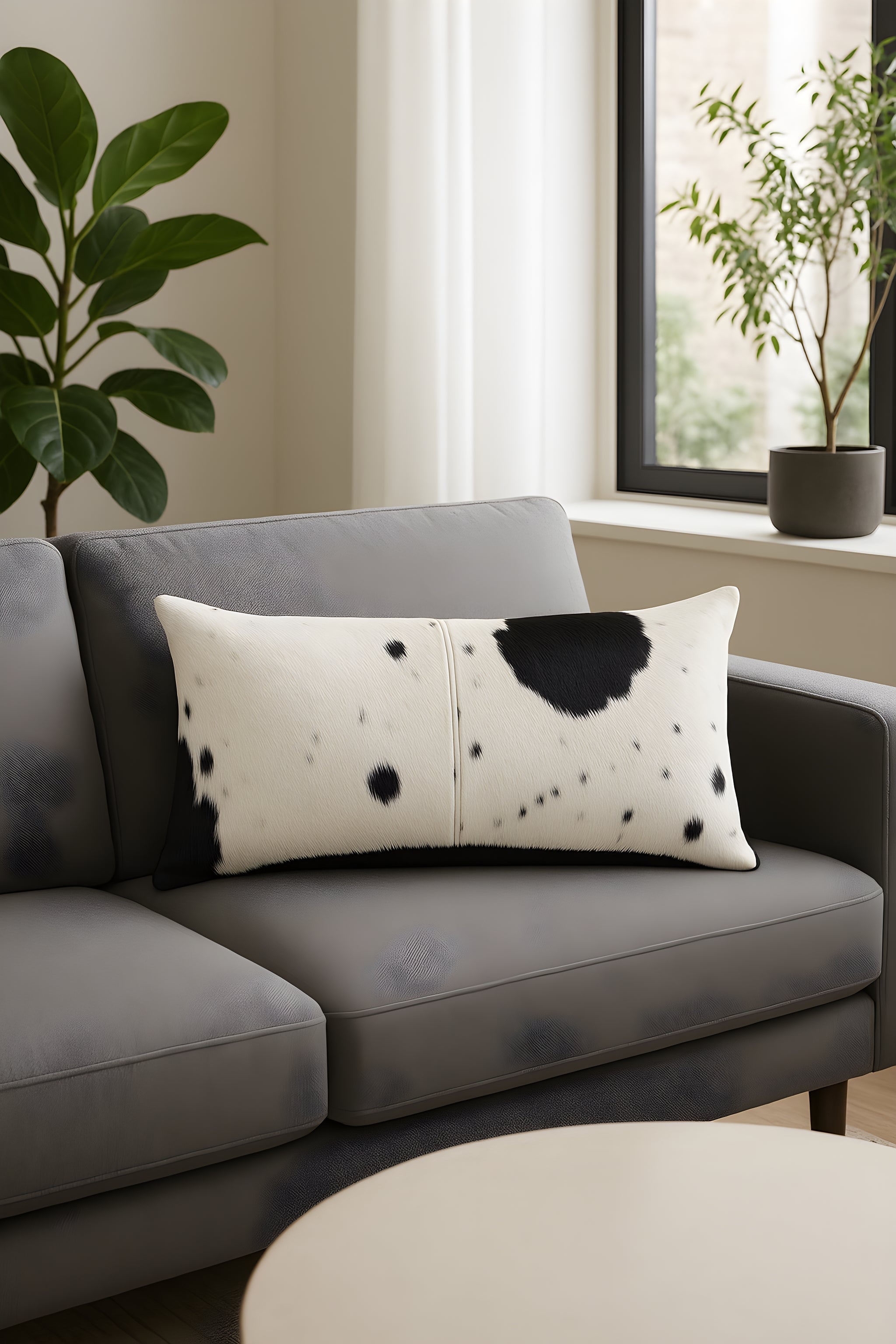 Cowhide Cushion Black/White - Luxe Contrast