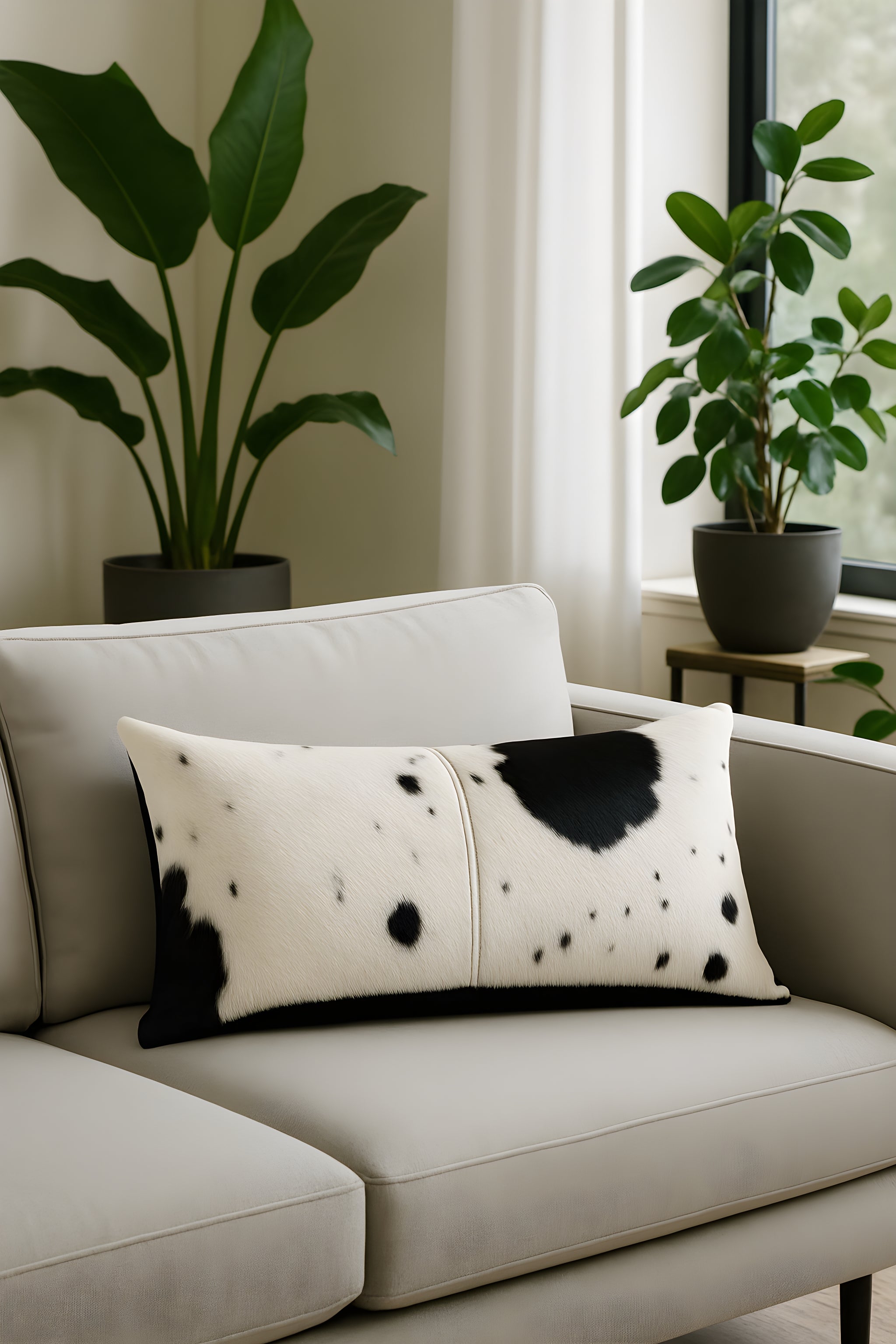 Cowhide Cushion Black/White - Luxe Contrast