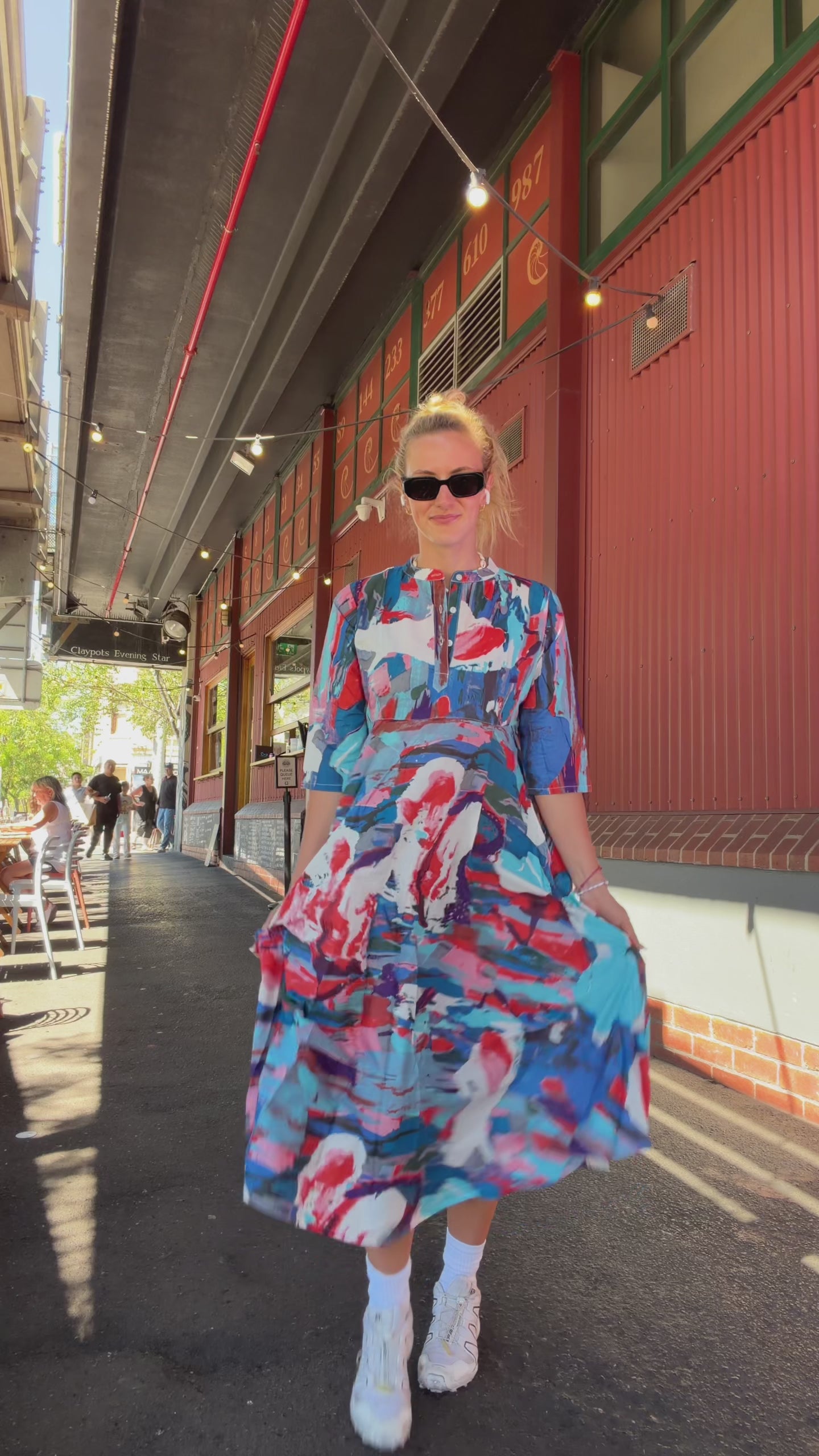 Lightweight cotton maxi dress, artistic summer style
Boho abstract maxi dress for women, Australian fashion
