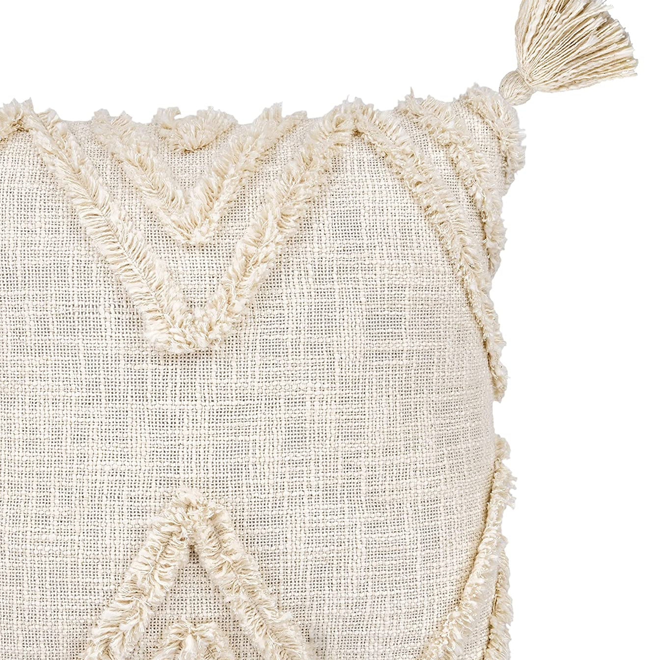 'Ivory Coast' Hand-Woven Cotton Wool Cushion Cover