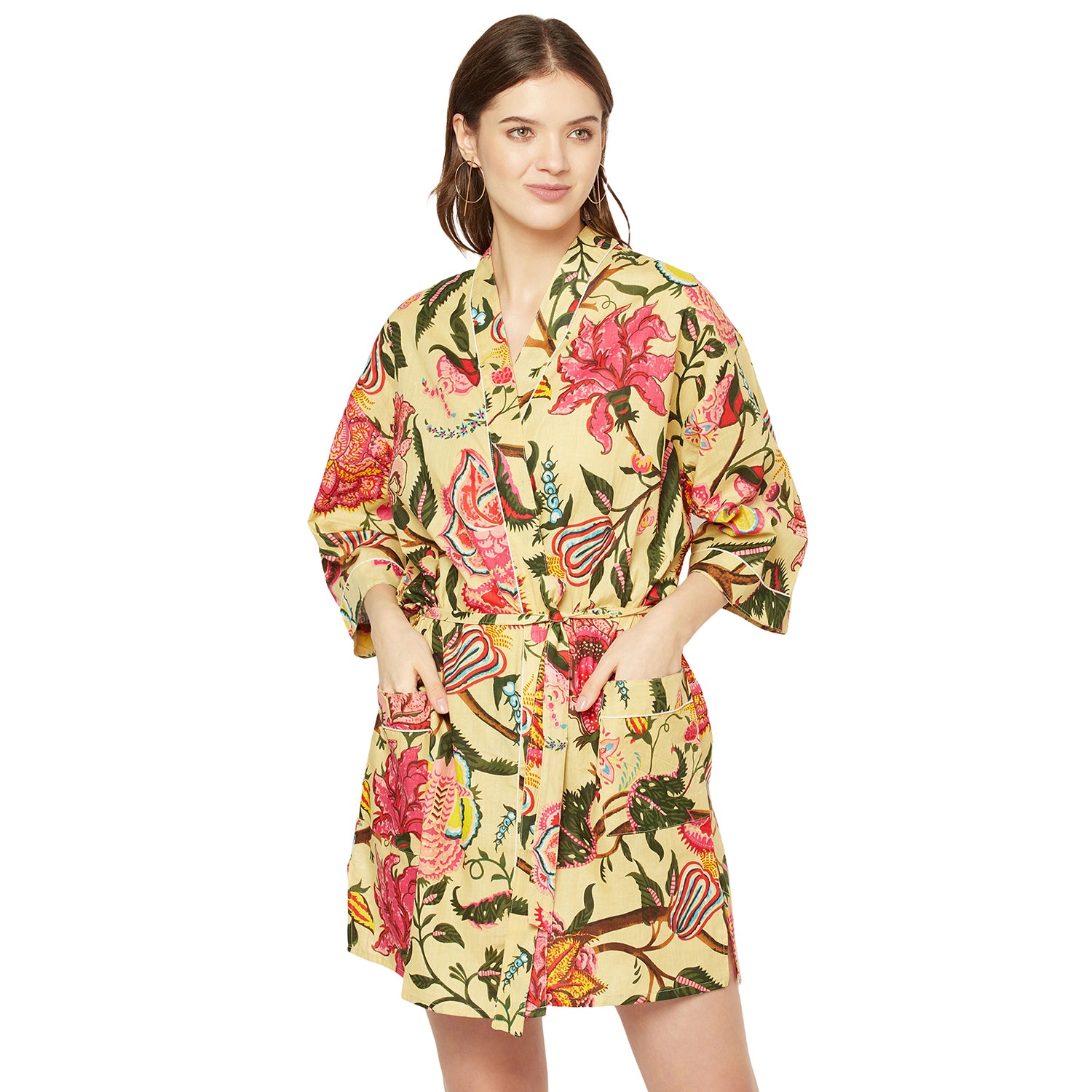 'Frida Fantasy' 100% Cotton Kimono Robe