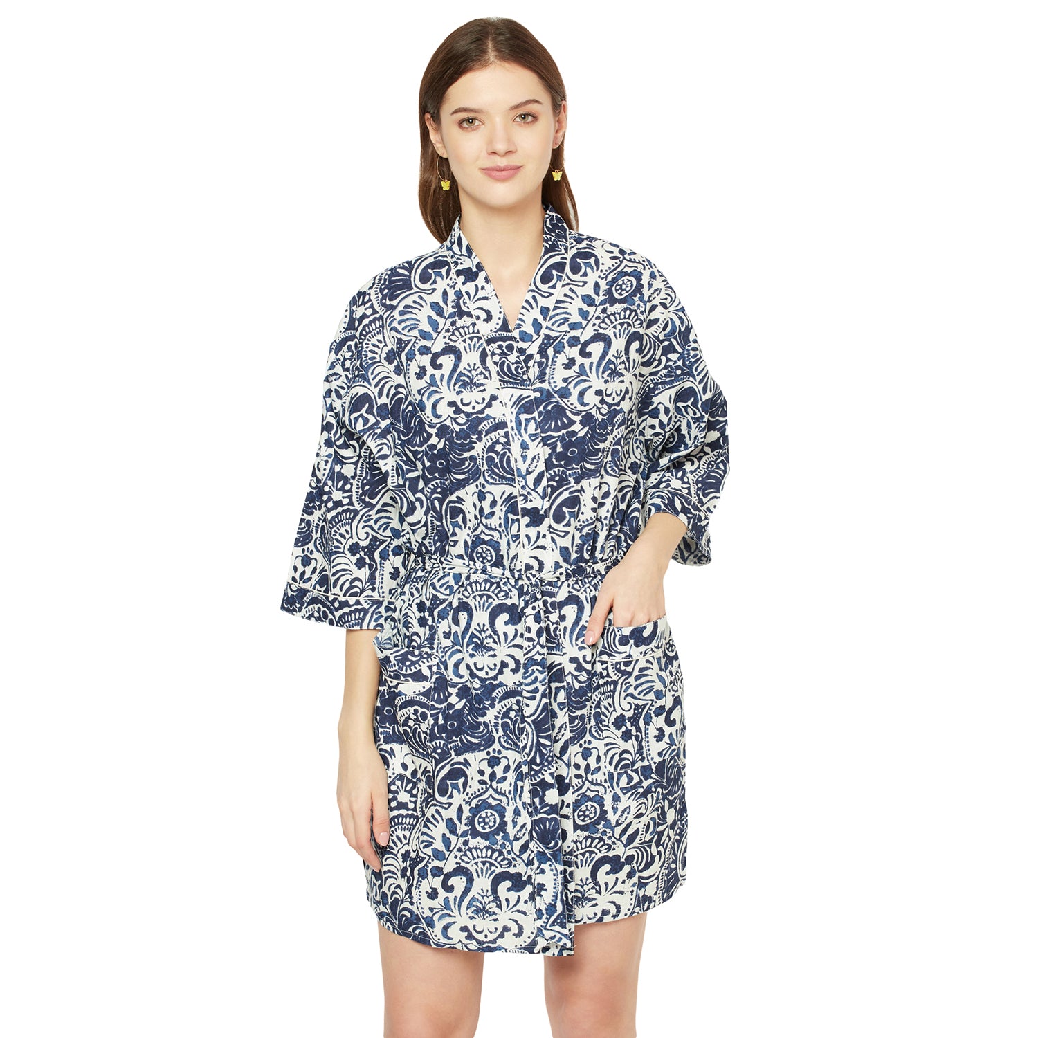 'Summer Haven' 100% Cotton Kimono Robe