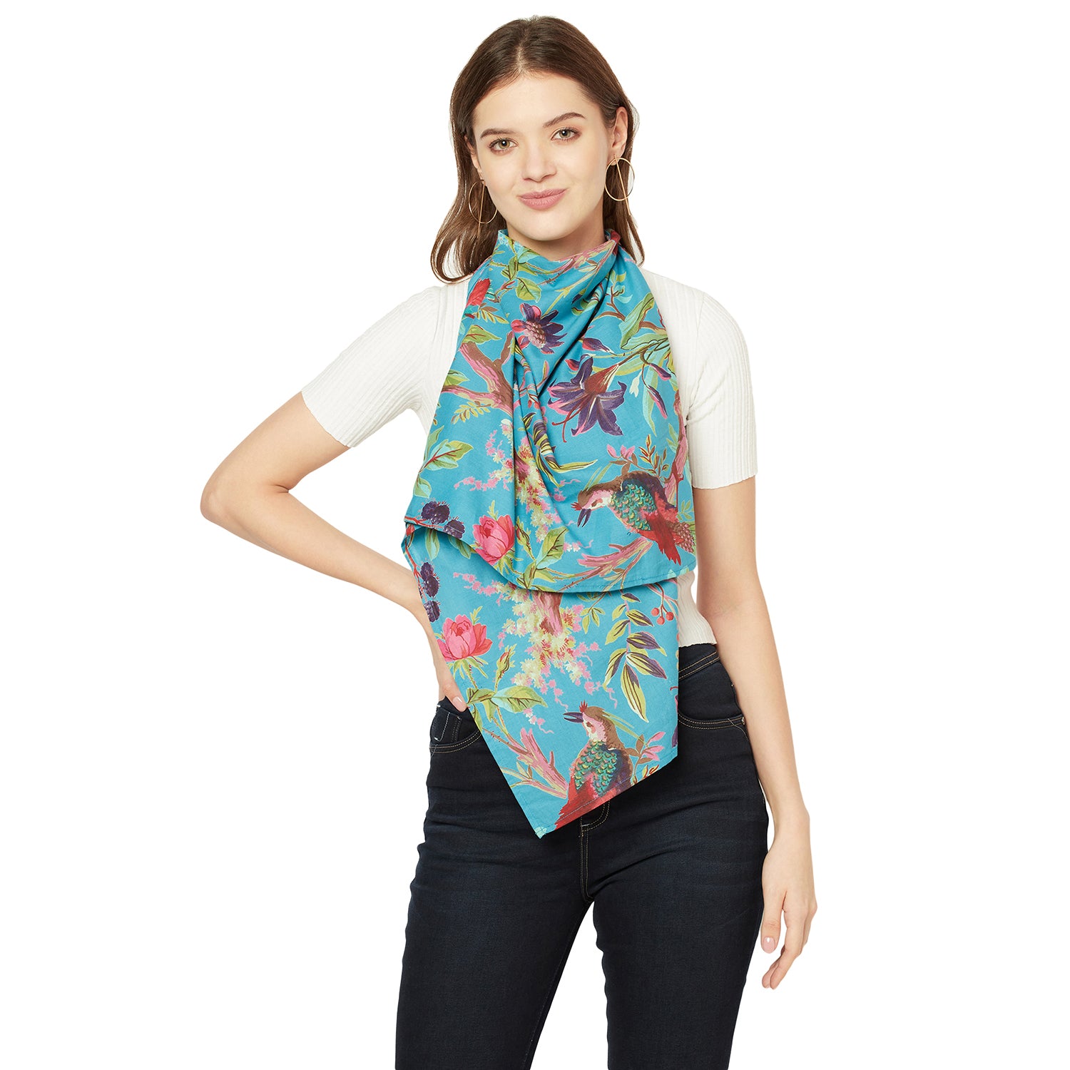 'Blooming Beauty' 100% Cotton Scarf