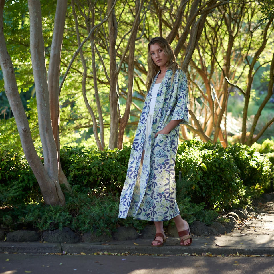 'Pura Vida' 100% Cotton Kimono Robe