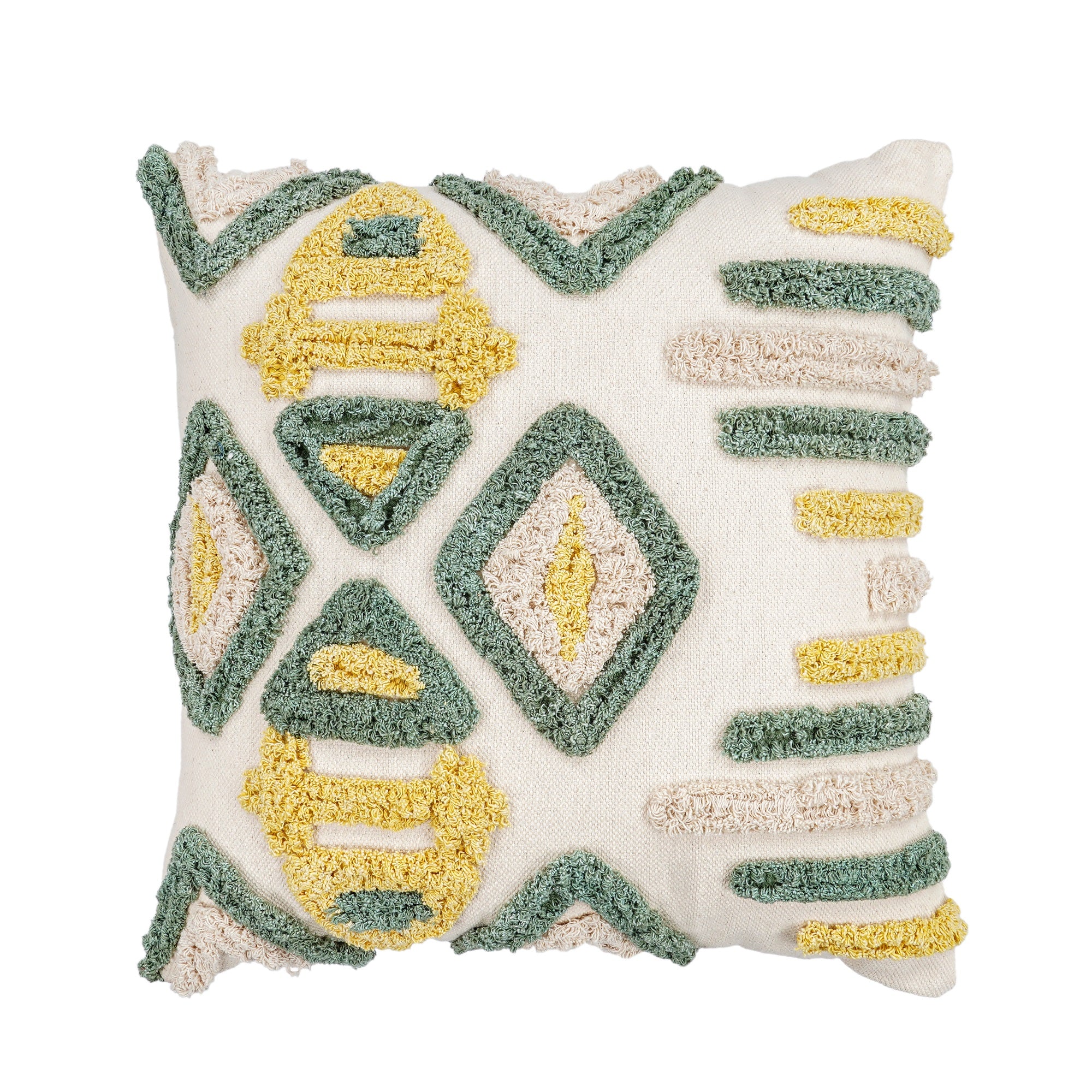'Rustic Vibes' Hand-Woven Cotton Wool Cushion Cover