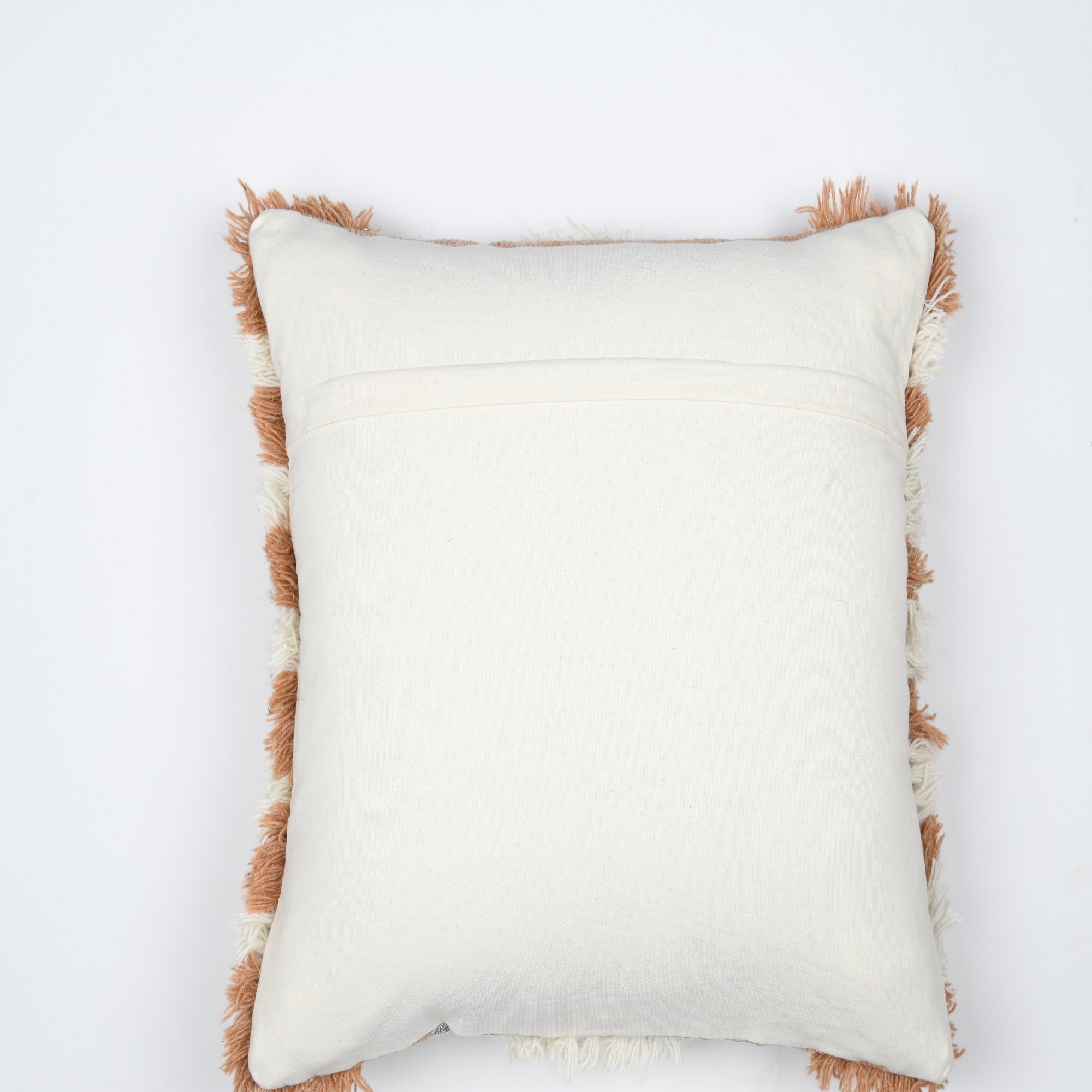 'Boho Oasis' Hand-Woven Cotton Wool Cushion Cover