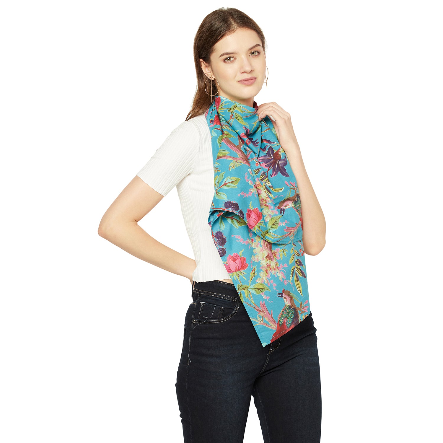 'Blooming Beauty' 100% Cotton Scarf