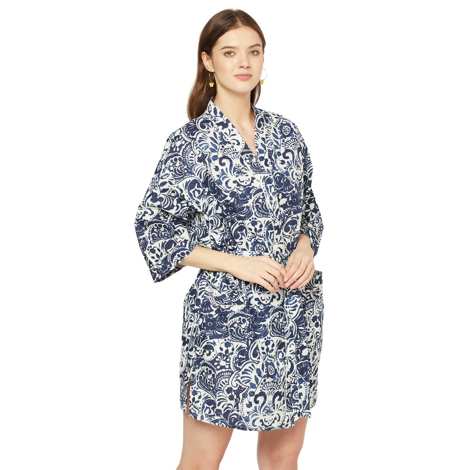 'Summer Haven' 100% Cotton Kimono Robe