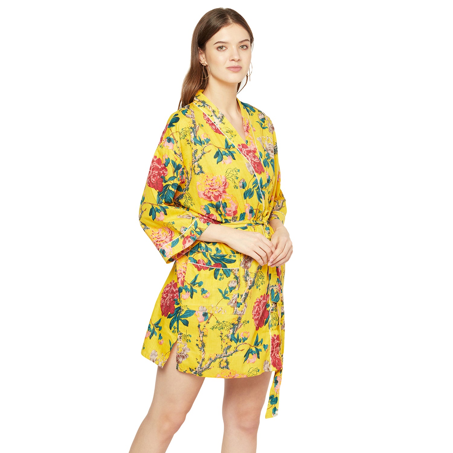 'Radiant Retreat' 100% Cotton Kimono Robe