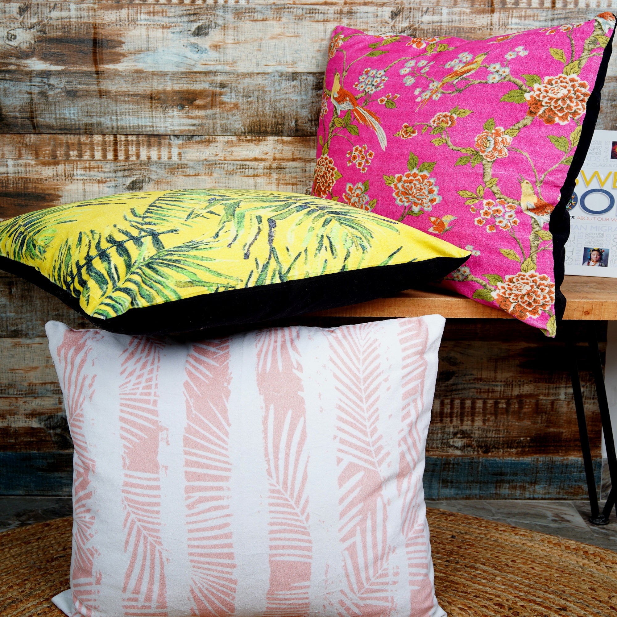 'Whispering Leaves' 100% Cotton Velvet Cushion Cover