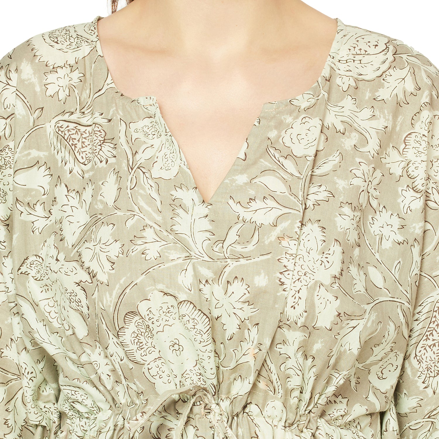 'Garden Serenity' 100% Cotton Kaftan