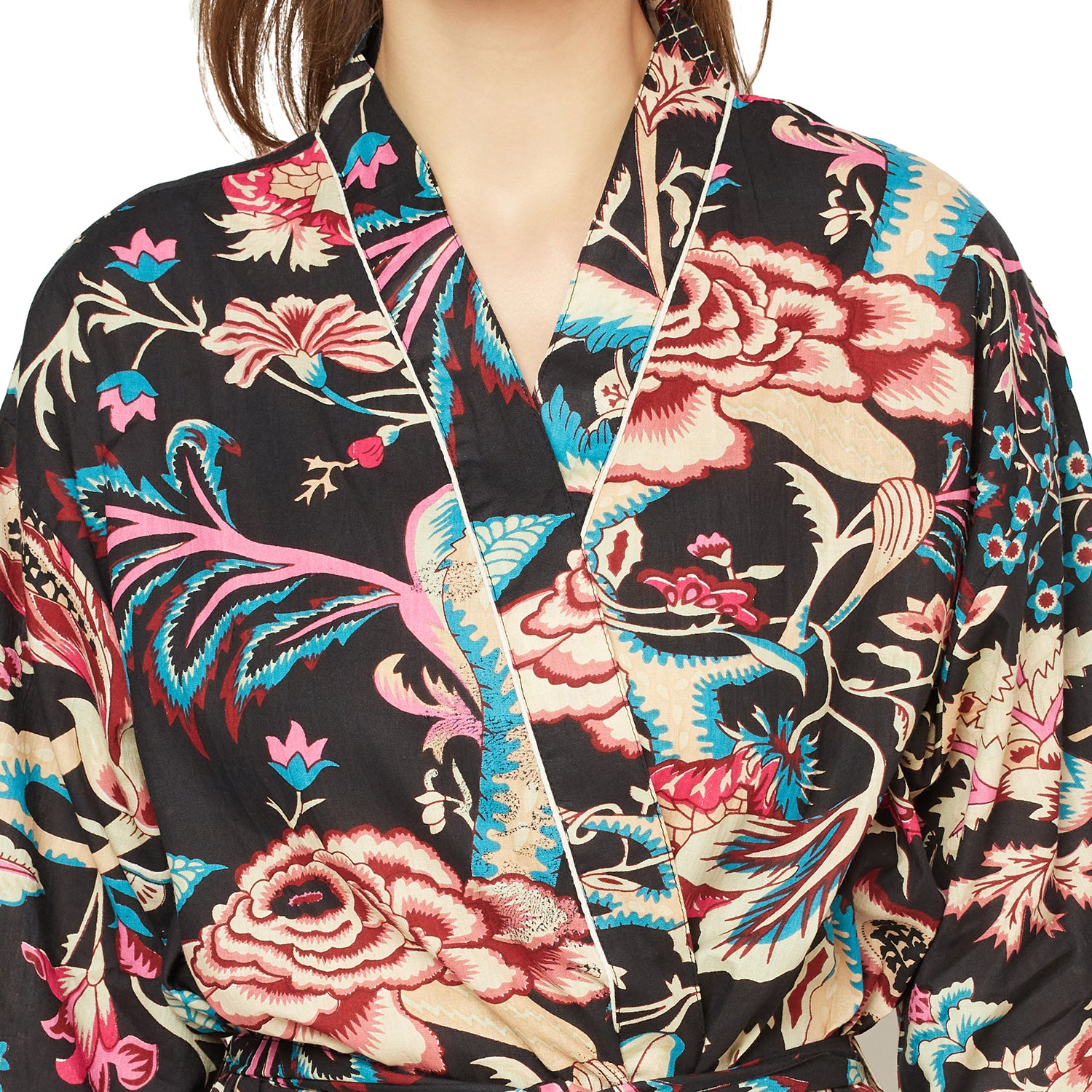 'Gypsy Garden' 100% Cotton Kimono Robe