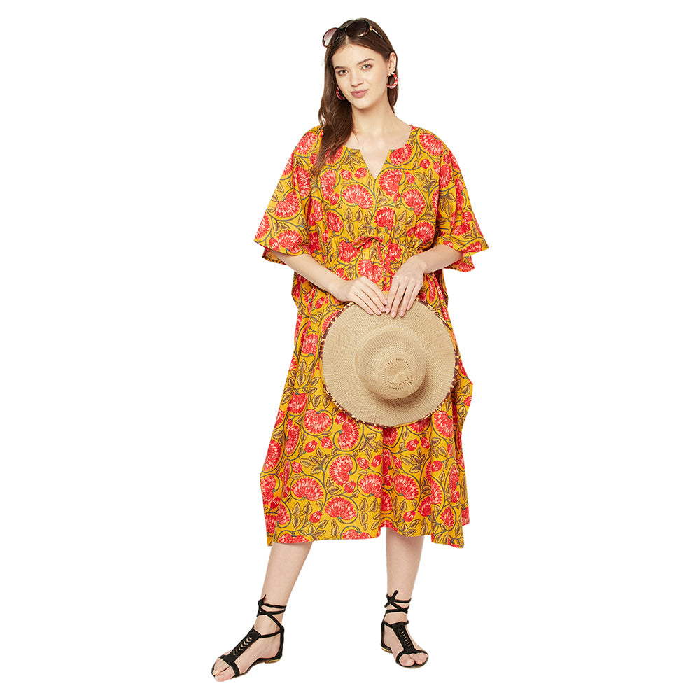 'Blossom Breeze' 100% Cotton Kaftan