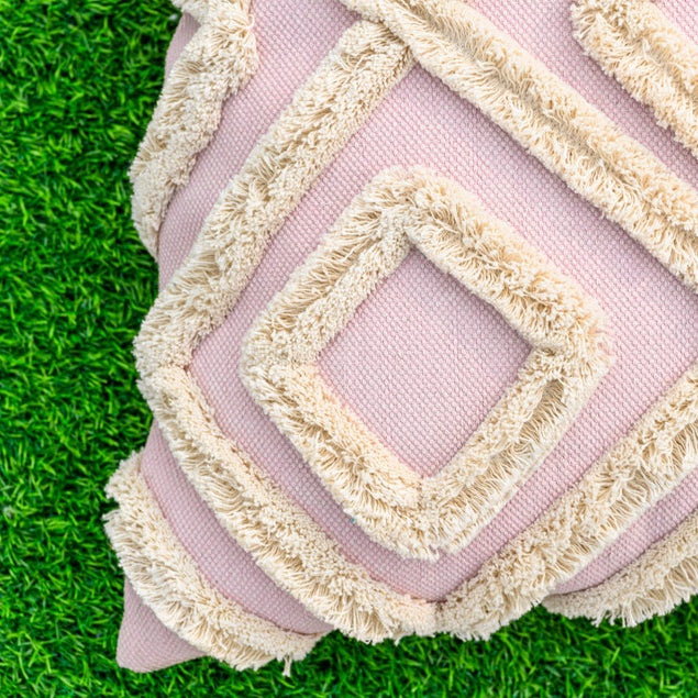 'Textures & Tassels' Hand-Woven Cotton Wool Cushion Cover