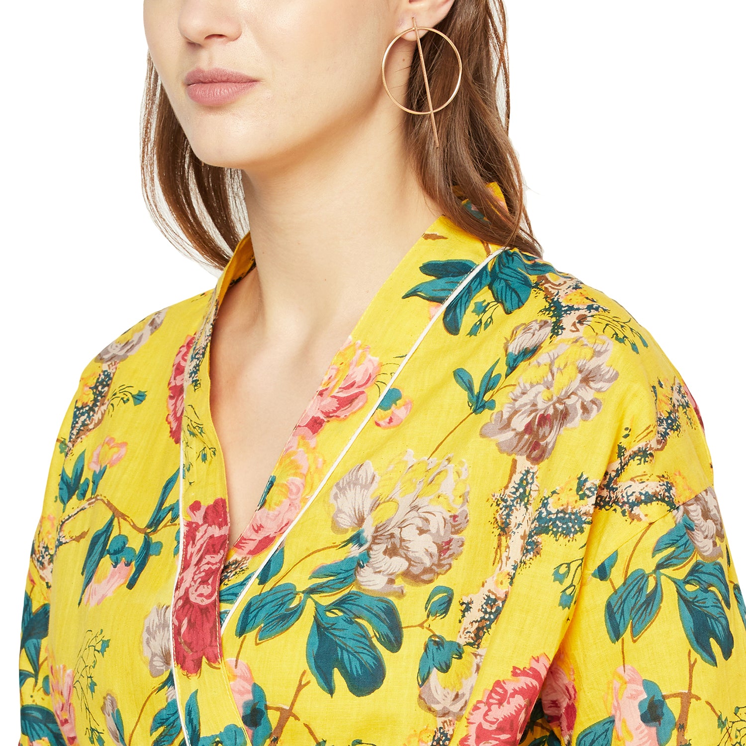 'Radiant Retreat' 100% Cotton Kimono Robe