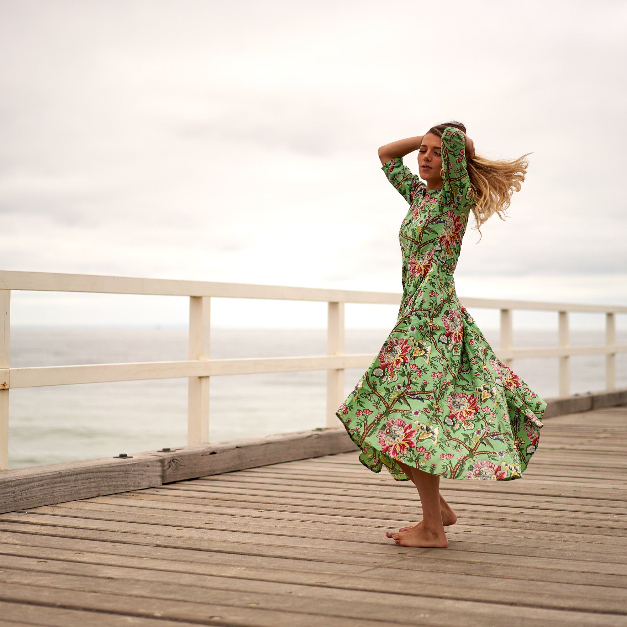 'Retro Petals' 100% Cotton Dress 'Retro Petals' 100% Cotton Dress