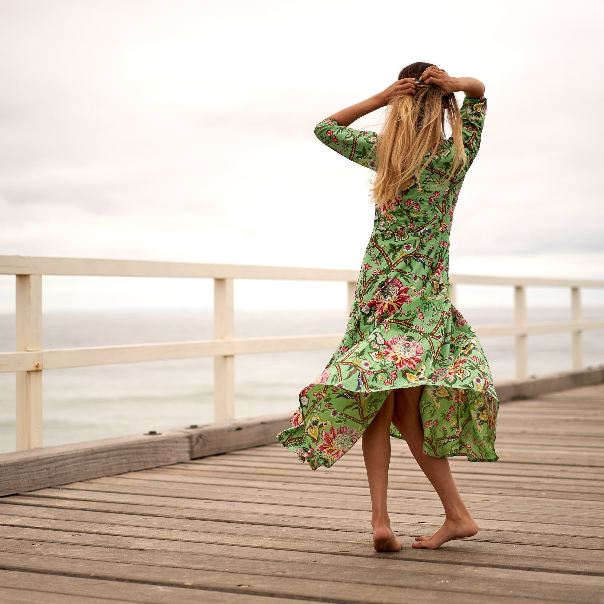 Retro Petals Cotton Dress | Vintage Florals holiday gift L/XL Retro Petals Cotton Dress | Vintage Florals holiday gift L/XL