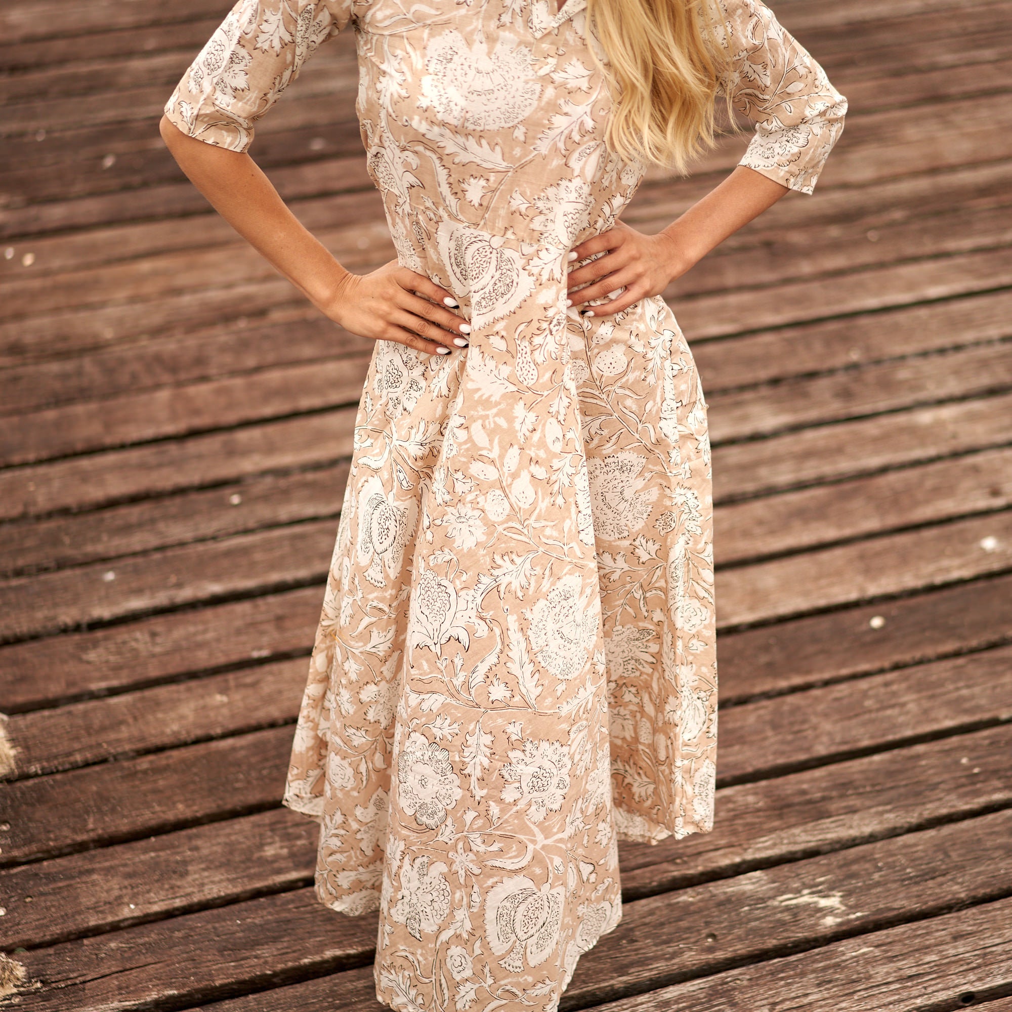 'Dreams of Cream' 100% Cotton Dress