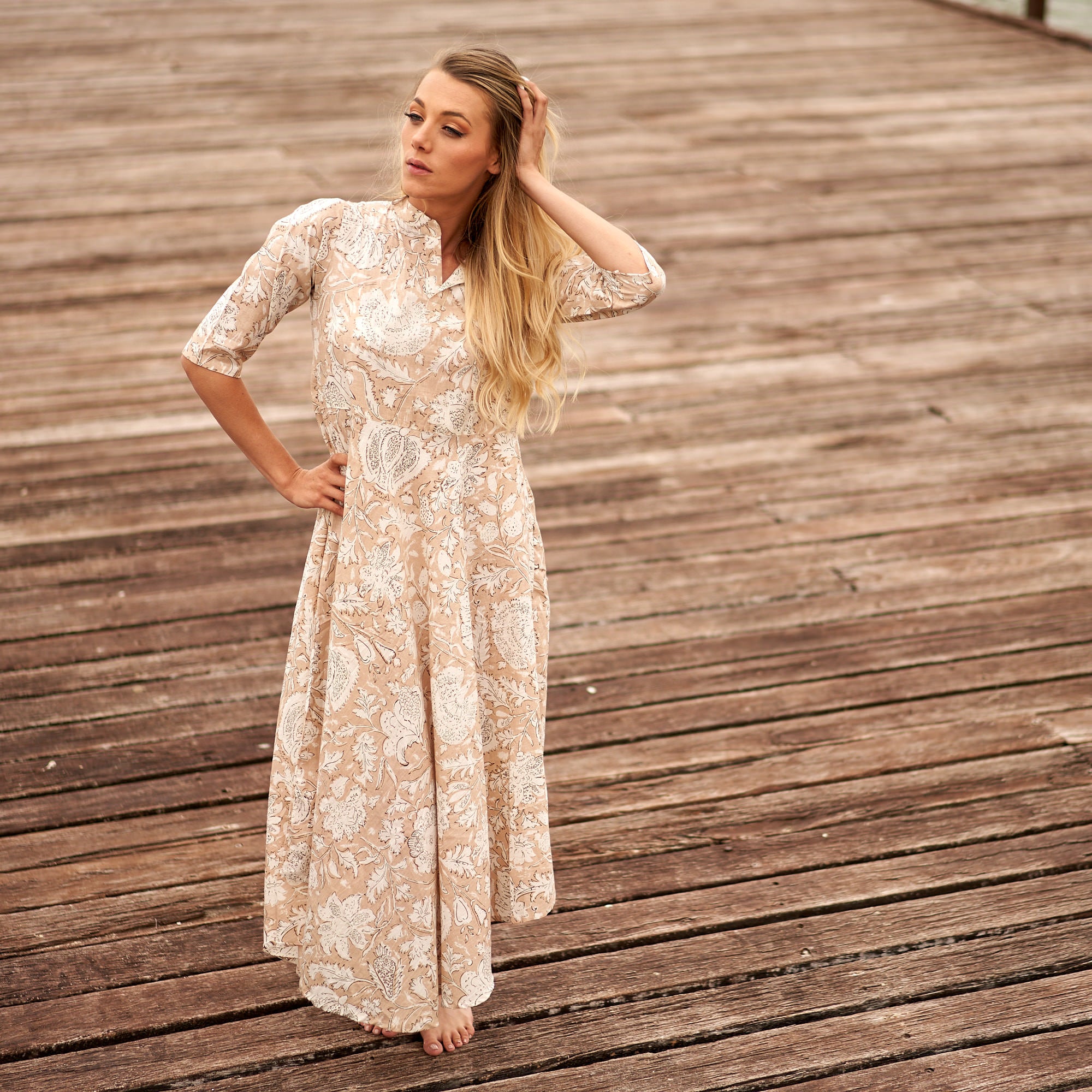 'Dreams of Cream' 100% Cotton Dress