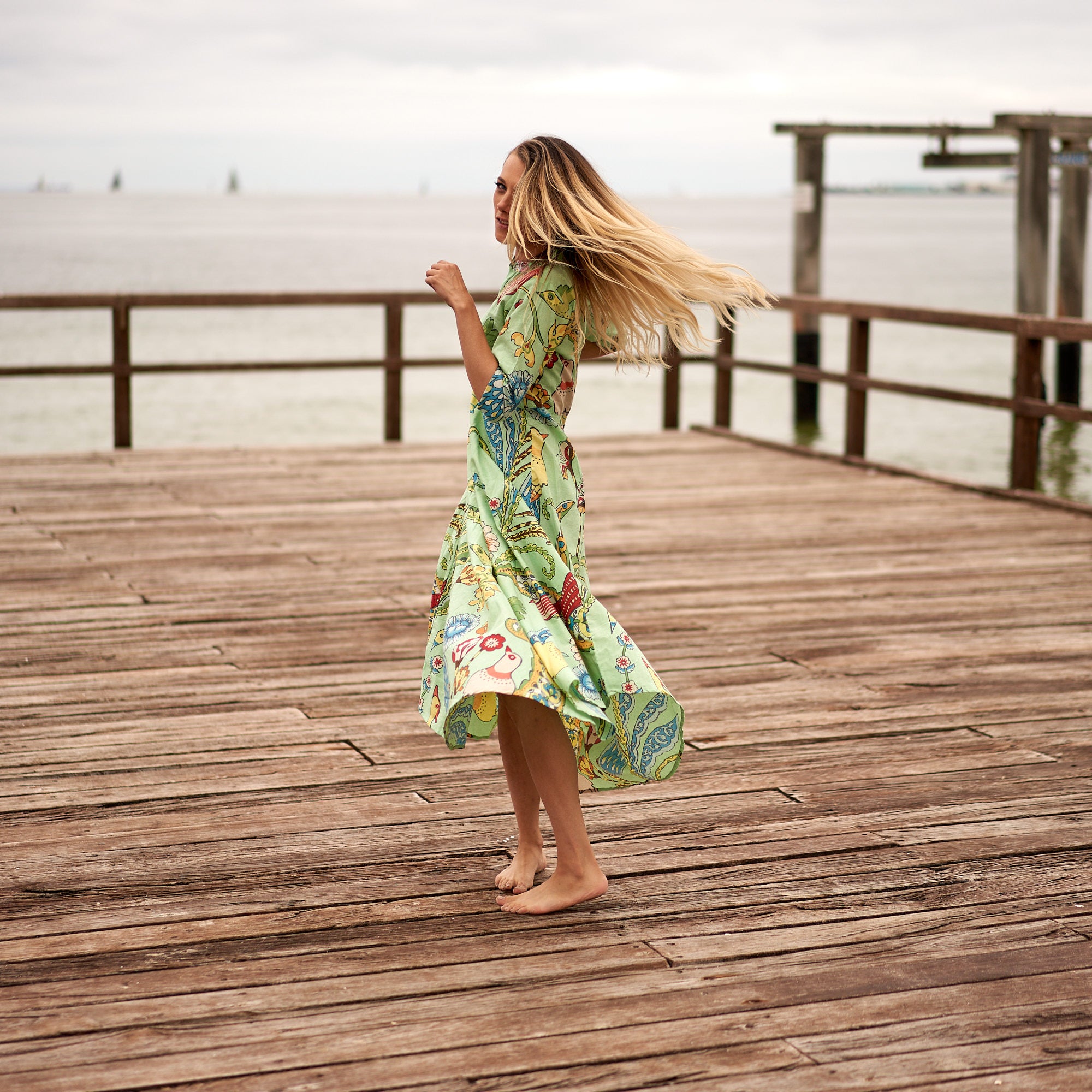 'Bold Tropics' 100% Cotton Dress