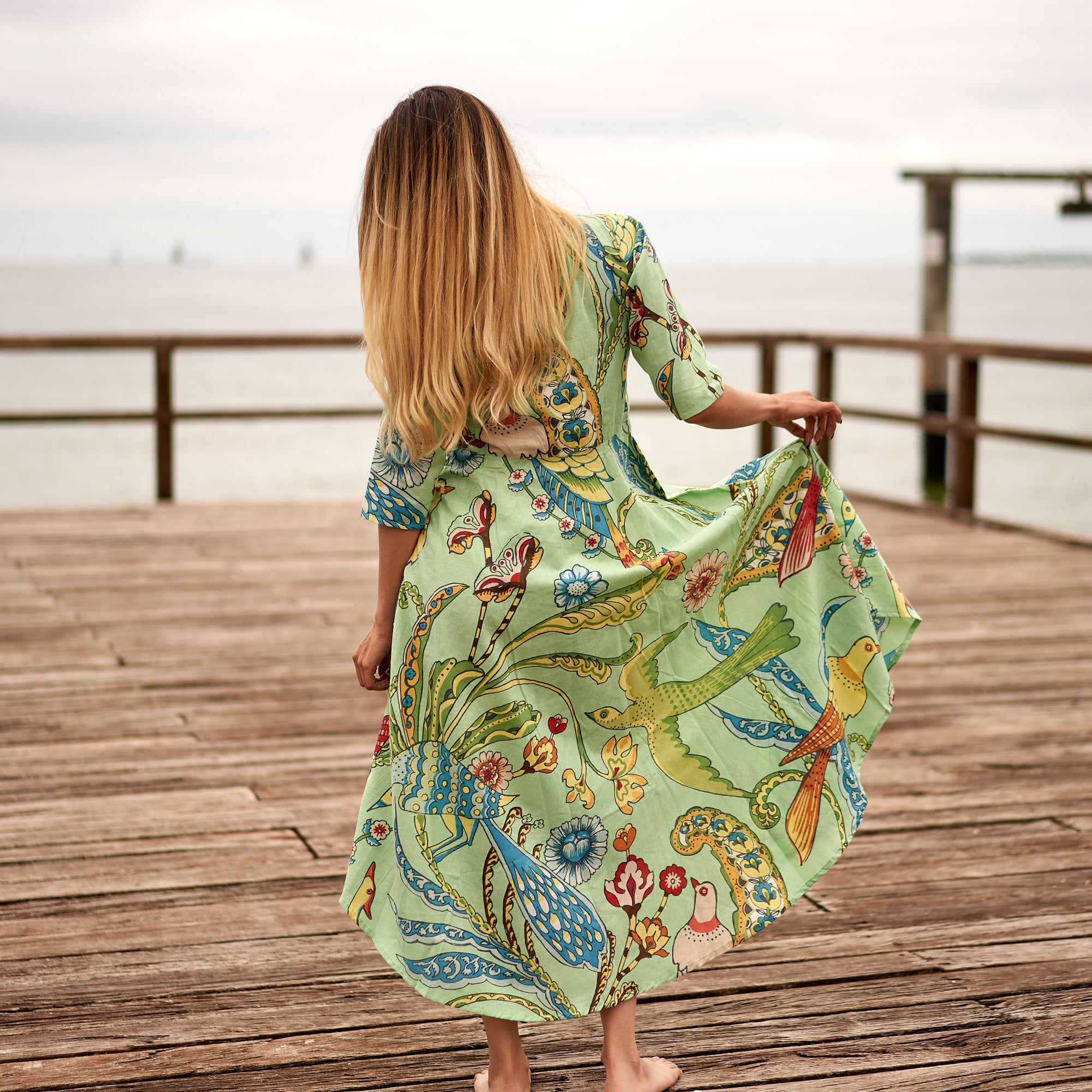 'Bold Tropics' 100% Cotton Dress