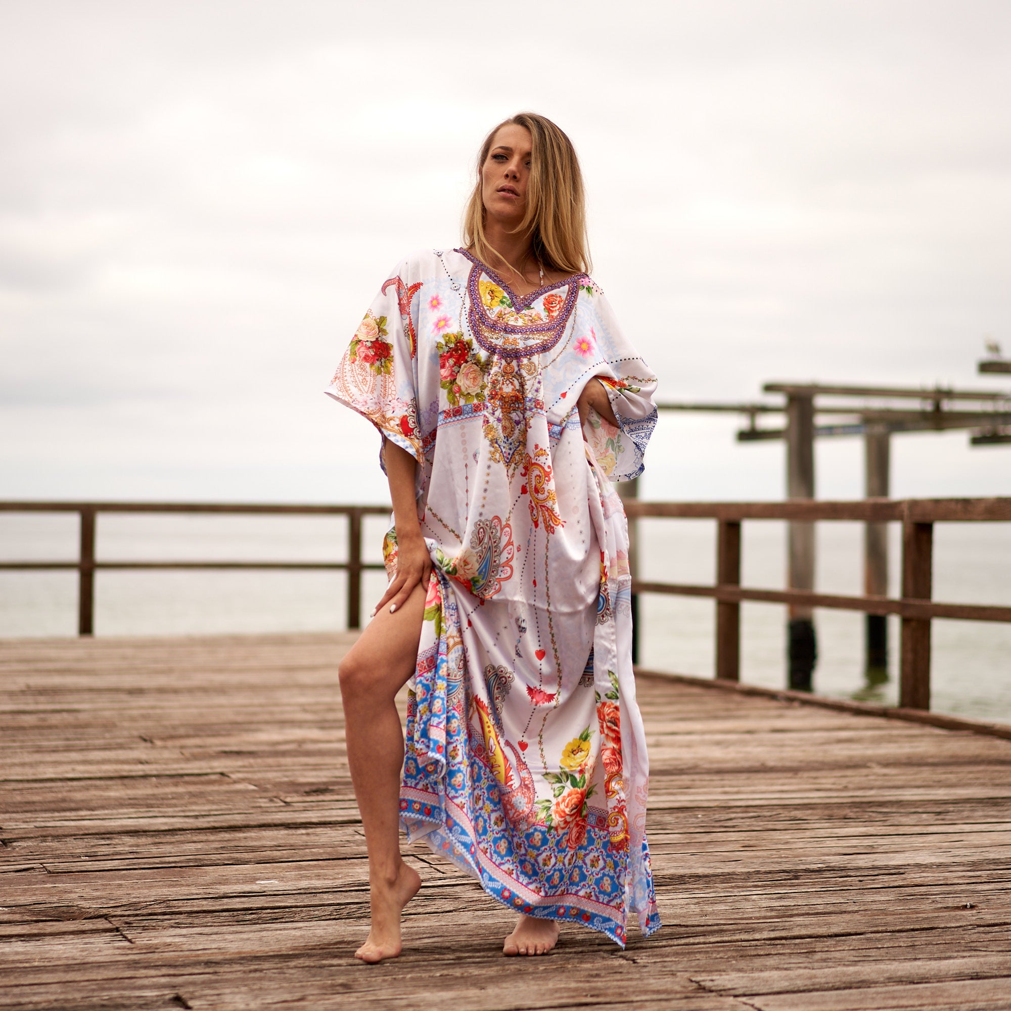 'Vacation Vixen' Silk Kaftan