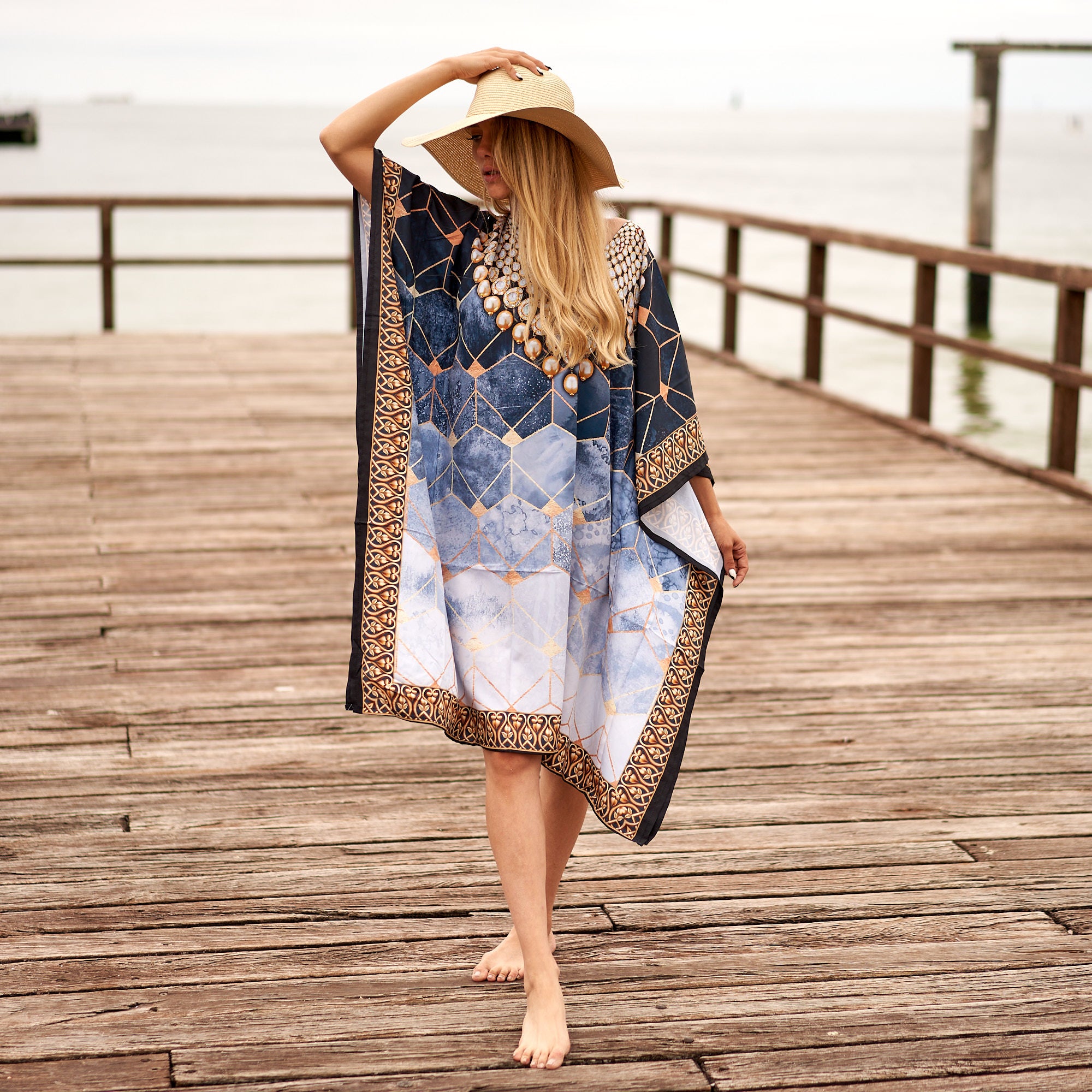 'Resort Bliss' Silk Kaftan