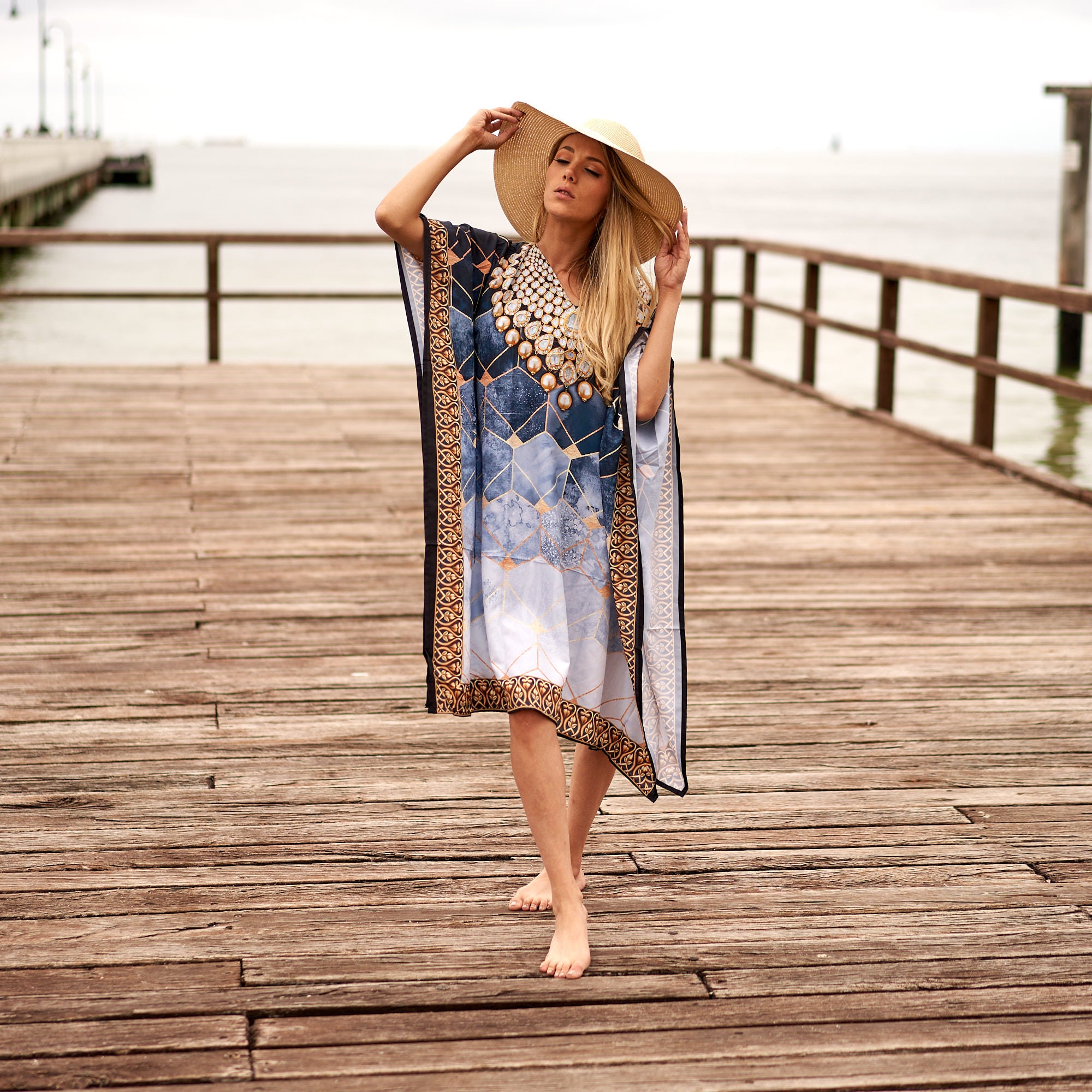 'Resort Bliss' Silk Kaftan