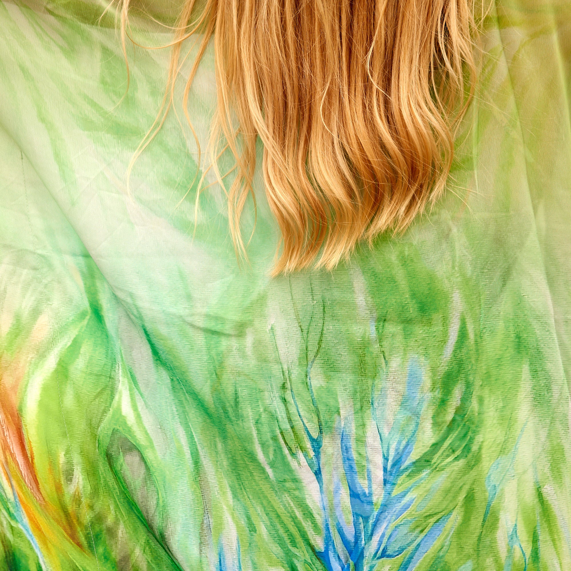 'Lush Oasis' Silk Kaftan