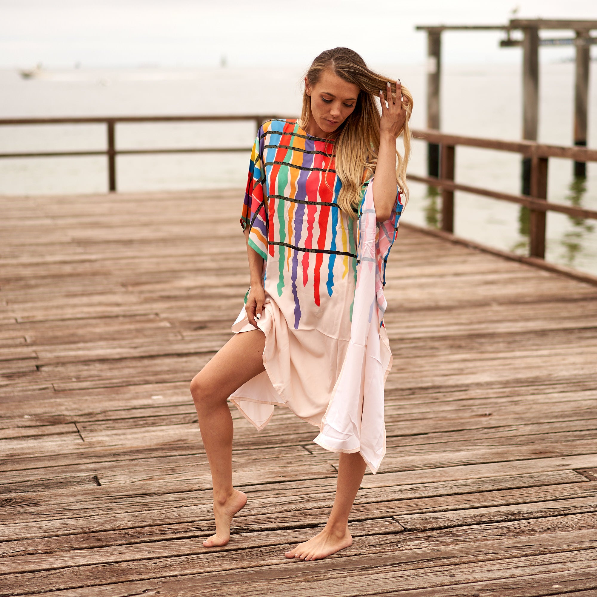 'Beach Vibes' 100% Cotton Kaftan