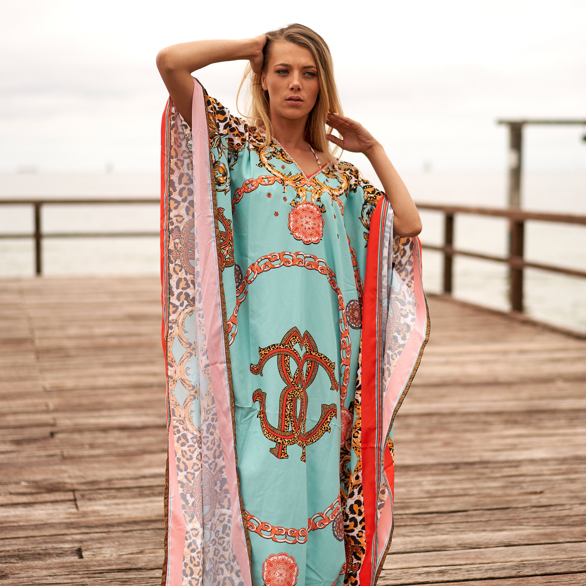 'Exotic Escape' Silk Kaftan