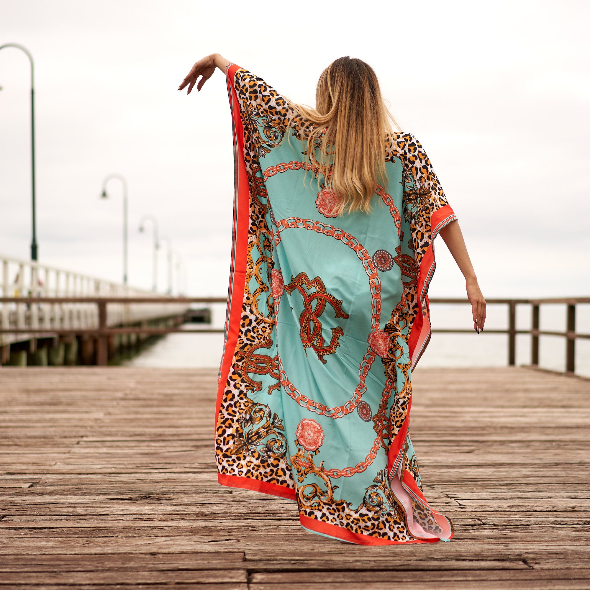 'Exotic Escape' Silk Kaftan