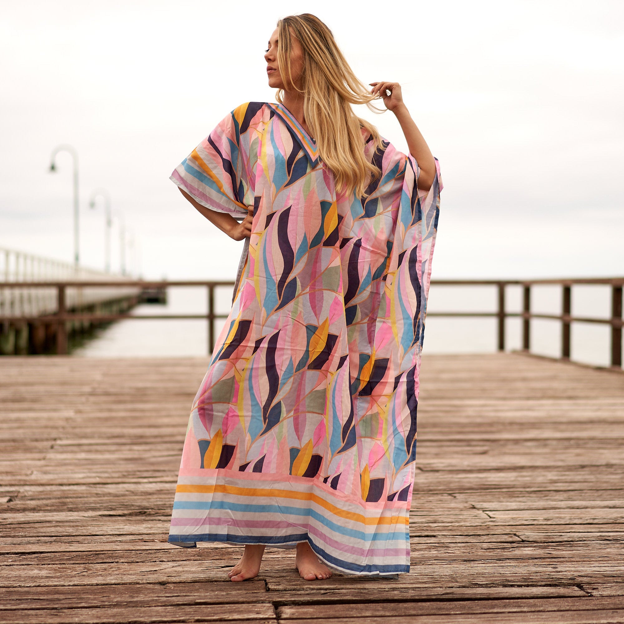 'Tropical Paradise' Silk Kaftan