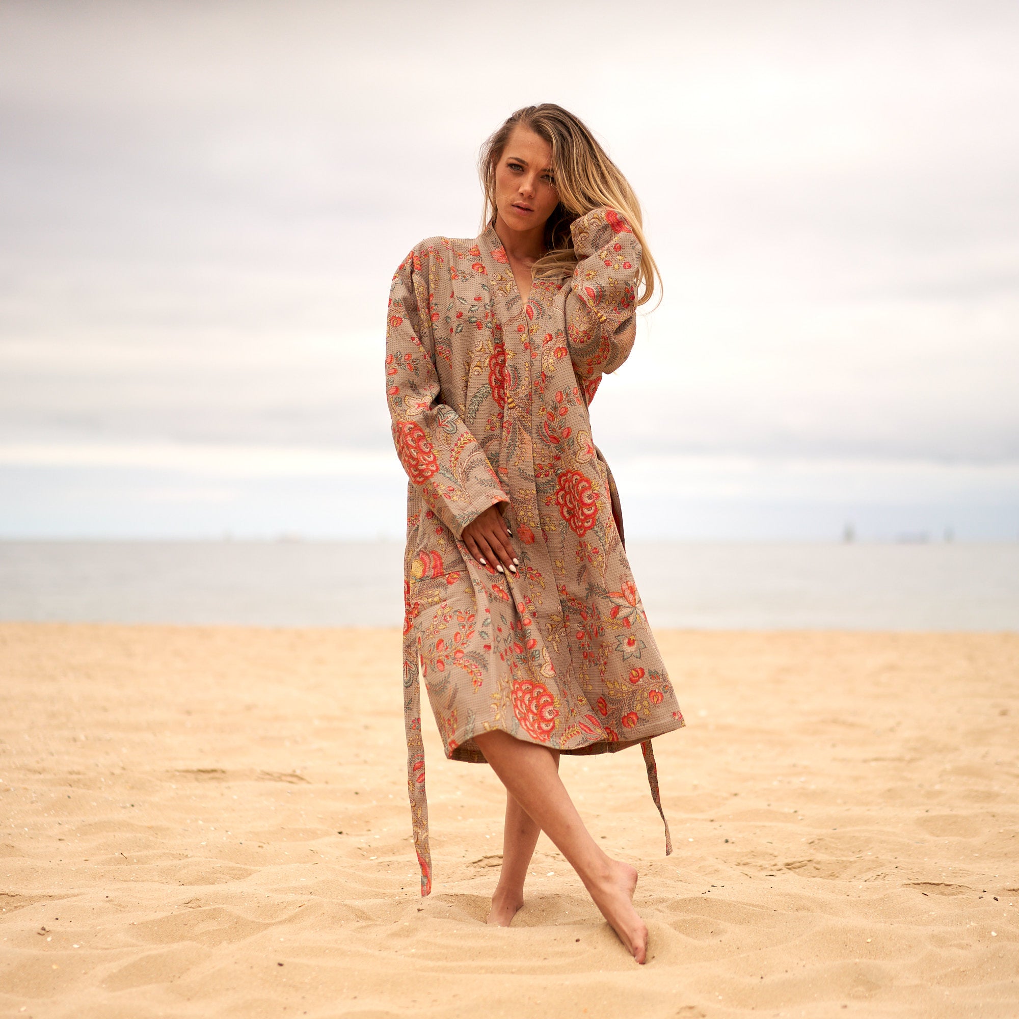 'Pastel Paradise' 100% Cotton Kimono Robe Robe