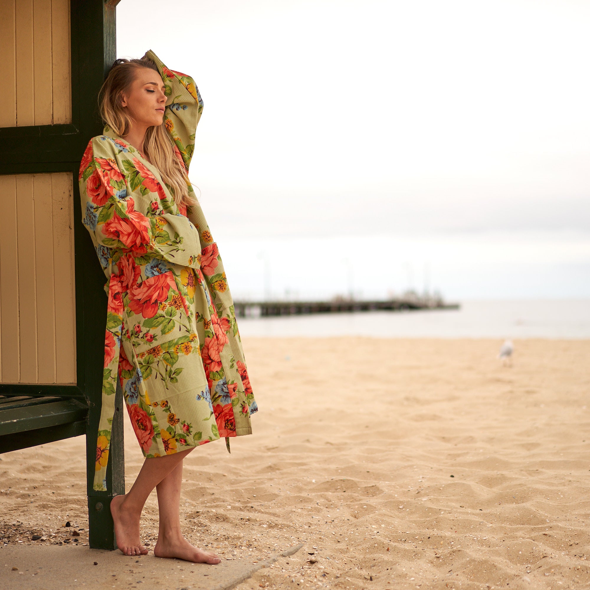 'Nature's Nectar' 100% Cotton Kimono Robe Robe