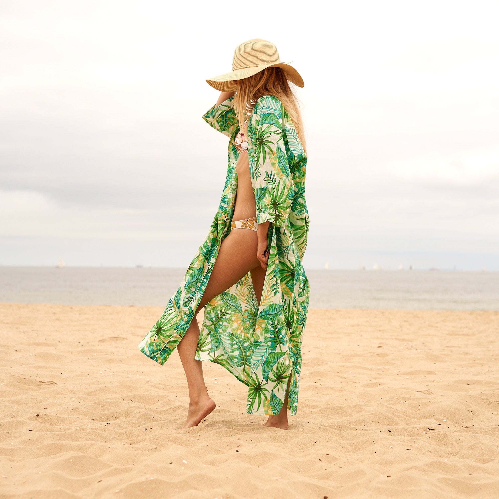 'Lush Tropics' 100% Cotton Kimono